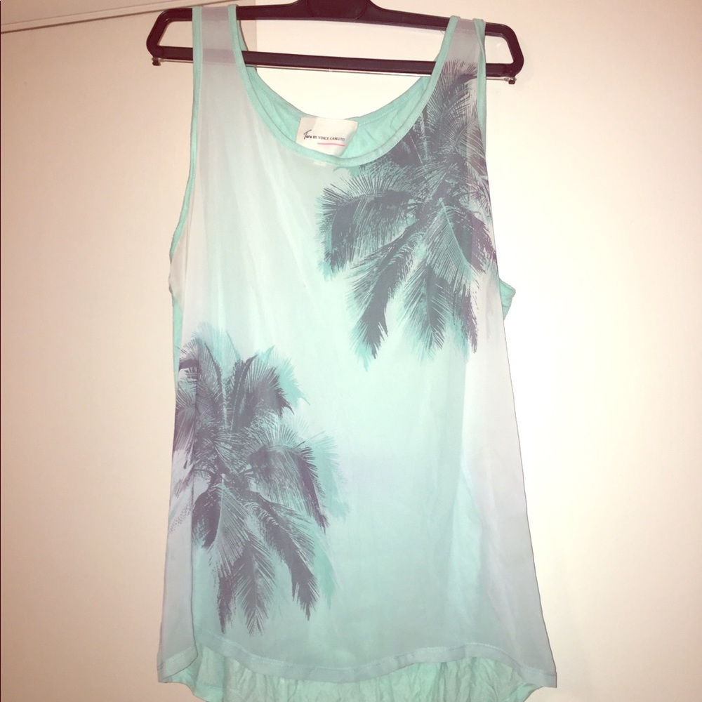 Two by Vince Camuto Loose Sheer Turquoise Tank 🌴